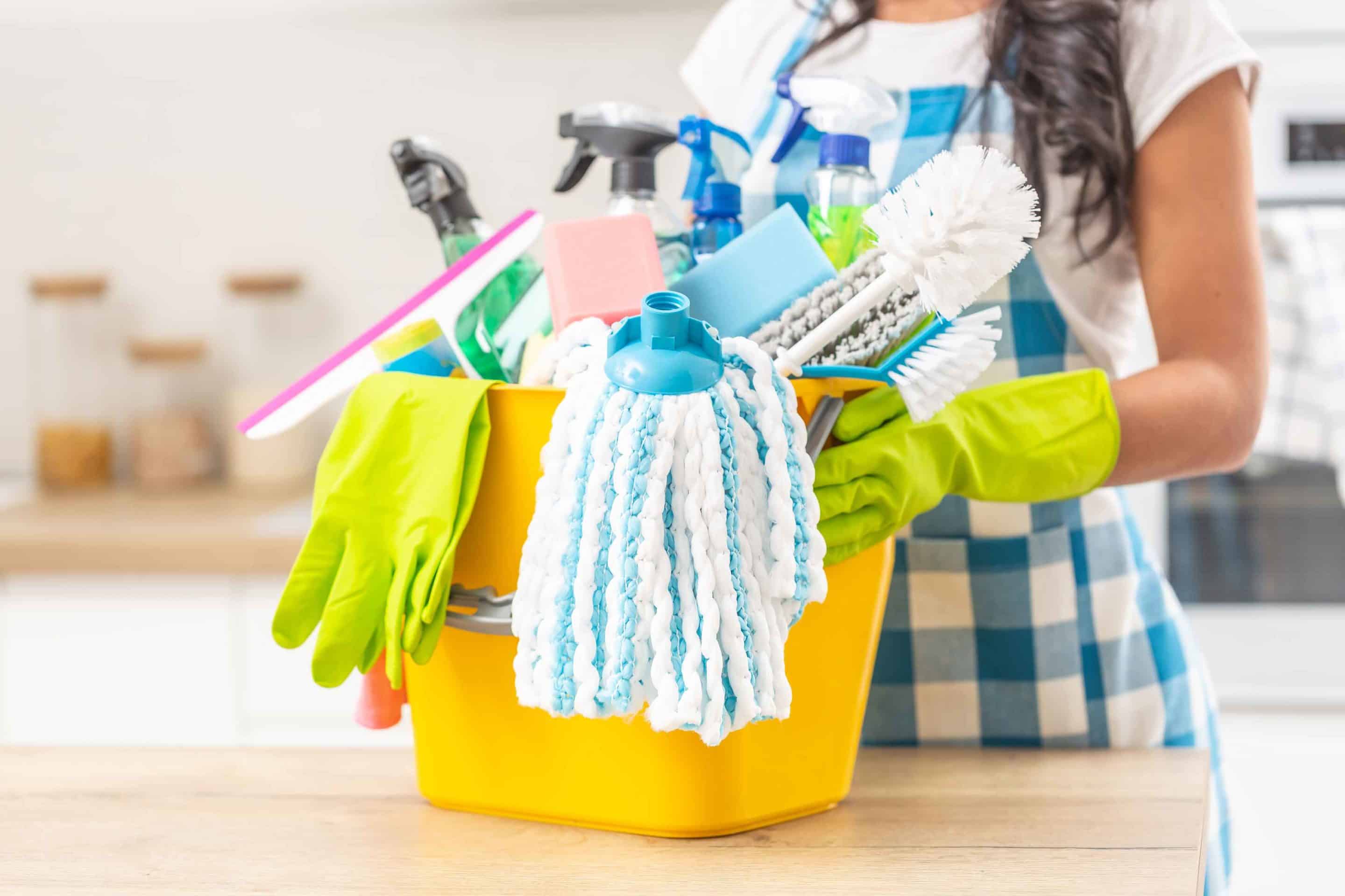 Bucket of Cleaning Tools — Cleaning Supplies in Aitkenvale, QLD